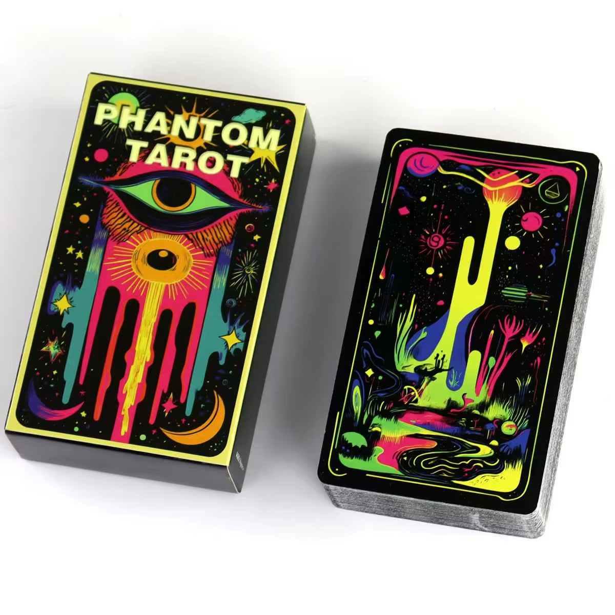 Phantom Tarot Deck 10.3*6Cm 78 Colorful Tarot Cards Based on Rider Waite System