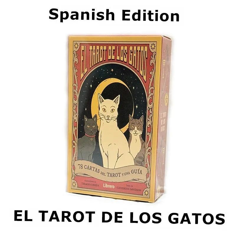 El Tarot De Los Gatos Cards 78 Cartas Del Tarot Spanish Edition Cats Rule Earth Divination Deck Borad Playing Games